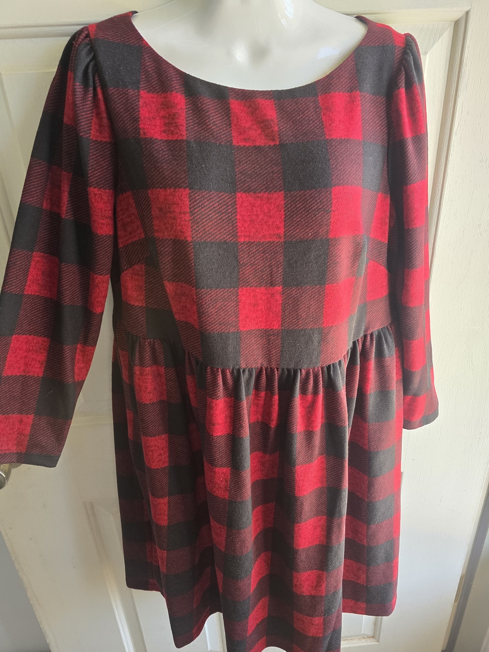 Jessica Howard Red and Black Plaid Dress